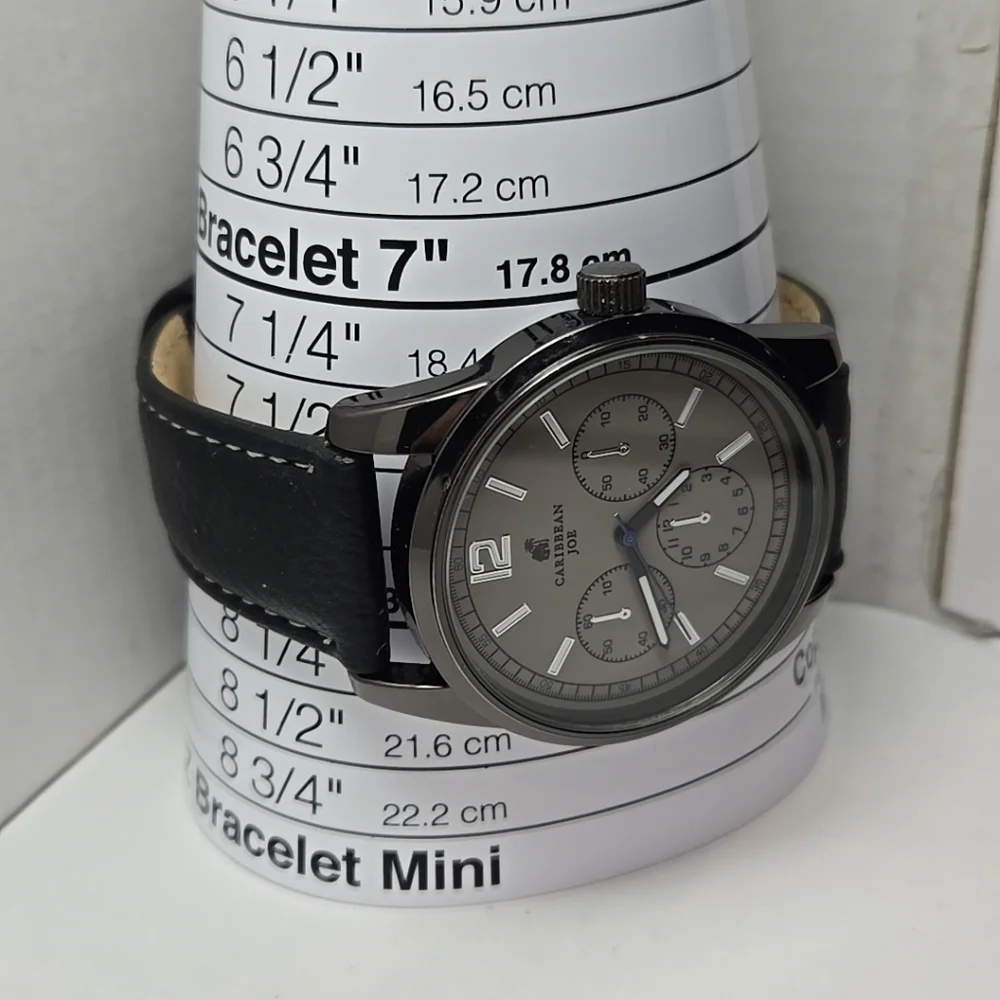 Caribbean Joe Faux Chronograph Quartz Watch CJ7110GU New Battery